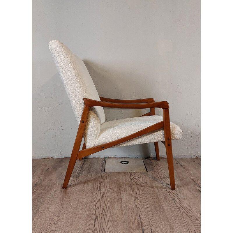 Vintage fauteuil met lusvormige stof van Jiri Jiroutek, Tsjechoslowakije 1960