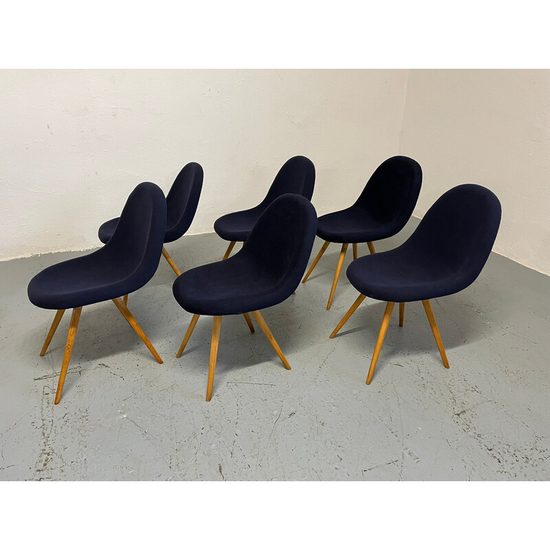 Set van 6 vintage eetkamerstoelen van Frantisek Jirak voor Tatra Nabytok, Tsjecho-Slowakije 1960