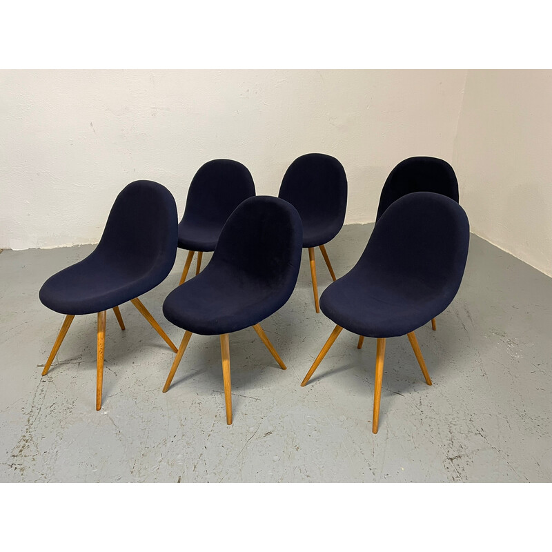 Set of 6 vintage dining chairs by Frantisek Jirak for Tatra Nabytok, Czechoslovakia 1960s