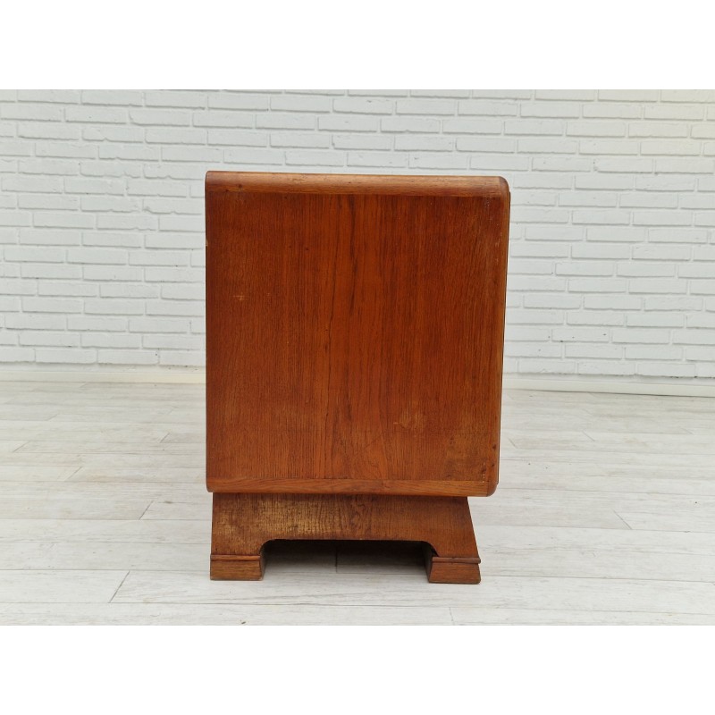 Vintage Scandinavian Art Deco chest of drawers in oak wood, 1960s