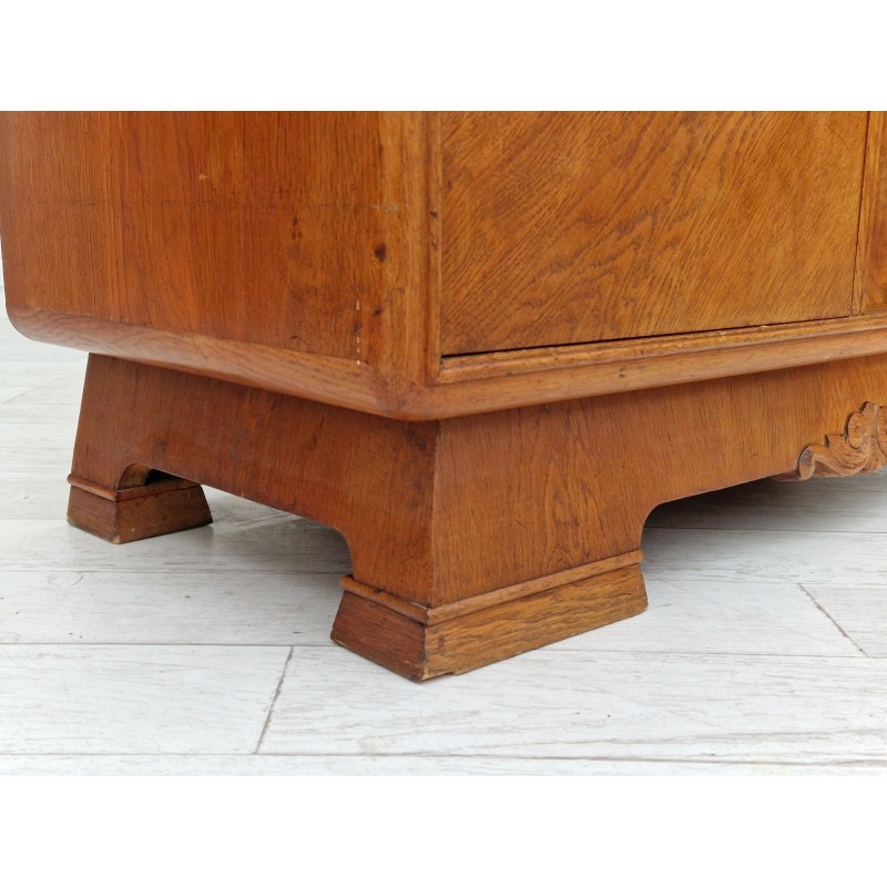 Vintage Scandinavian Art Deco chest of drawers in oak wood, 1960s