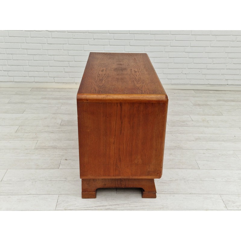 Vintage Scandinavian Art Deco chest of drawers in oak wood, 1960s