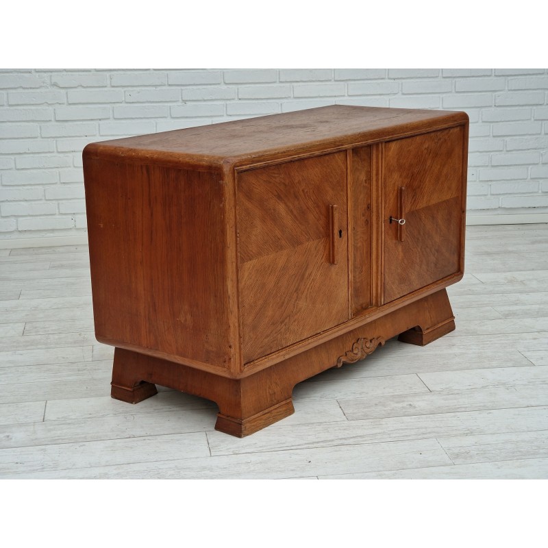 Vintage Scandinavian Art Deco chest of drawers in oak wood, 1960s