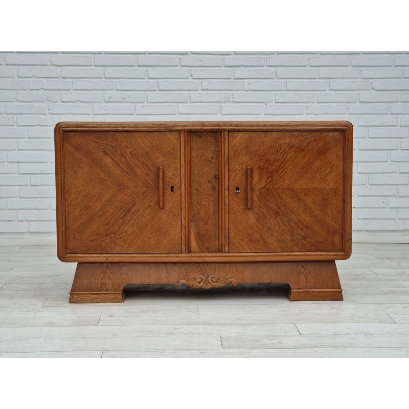 Vintage Scandinavian Art Deco chest of drawers in oak wood, 1960s