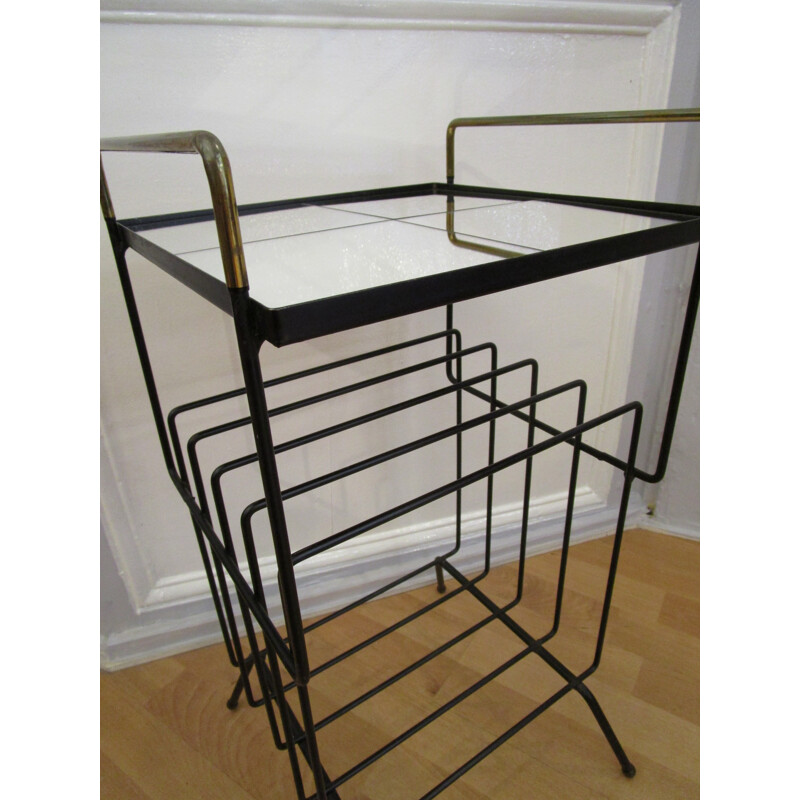 Bedside in black lacquered metal - 1950s
