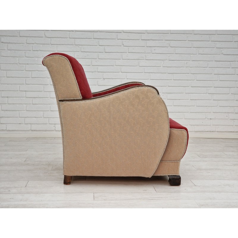 Paar vintage Scandinavische art deco fauteuils, 1950