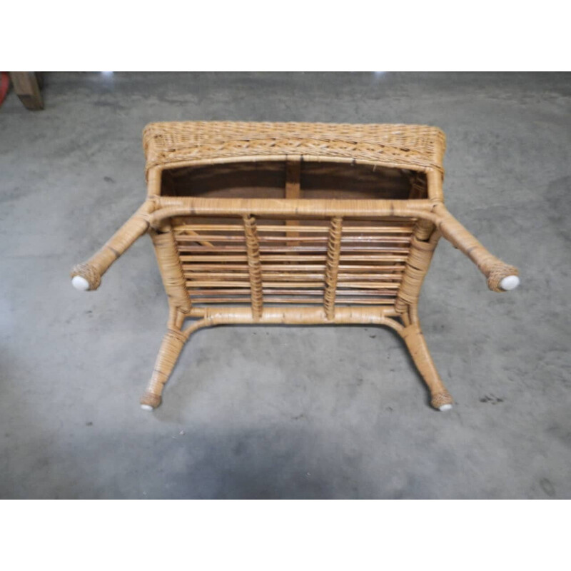 Vintage rattan side table