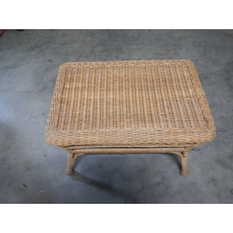 Mesa lateral Vintage rattan