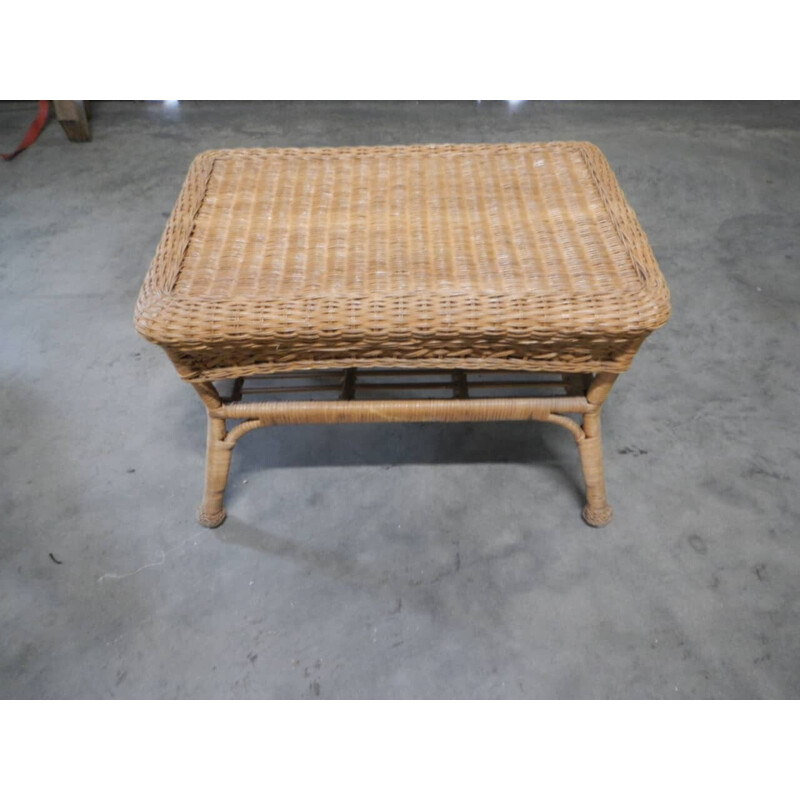 Vintage Rattan Beistelltisch