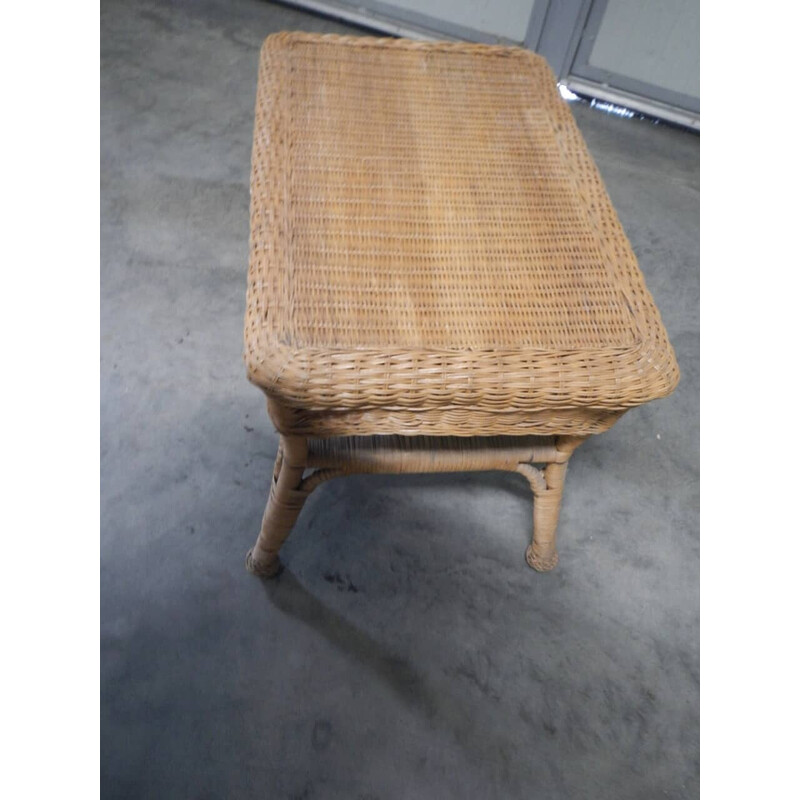 Vintage Rattan Beistelltisch