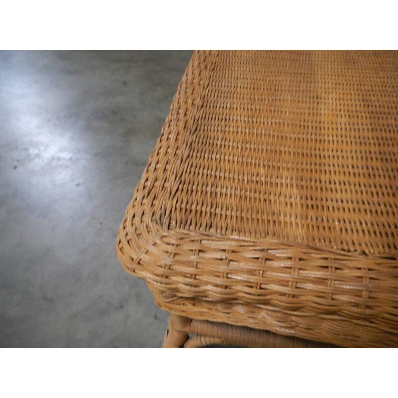 Vintage rattan side table