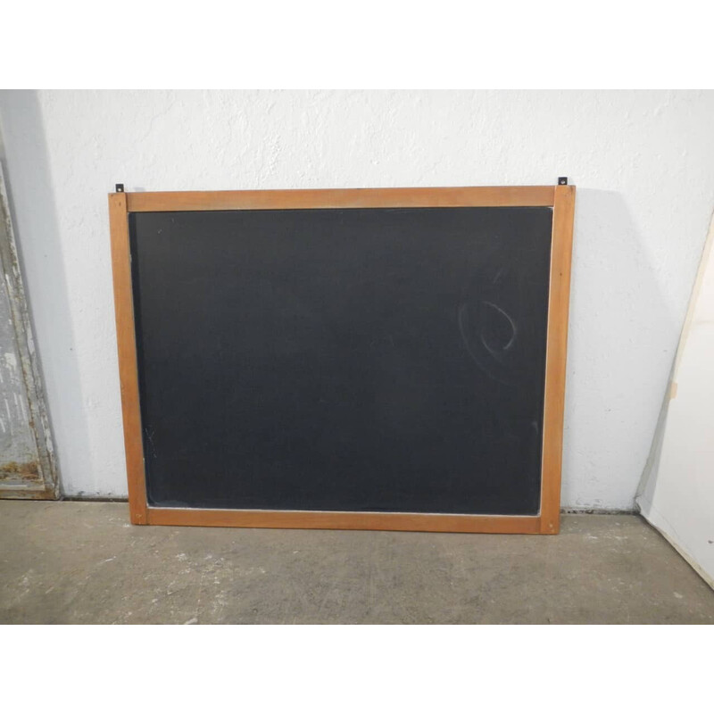 Vintage school blackboard with beech wood frame