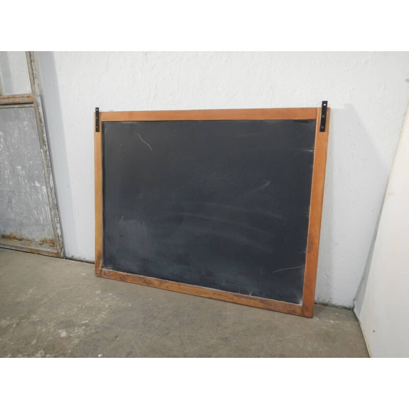 Vintage school blackboard with beech wood frame