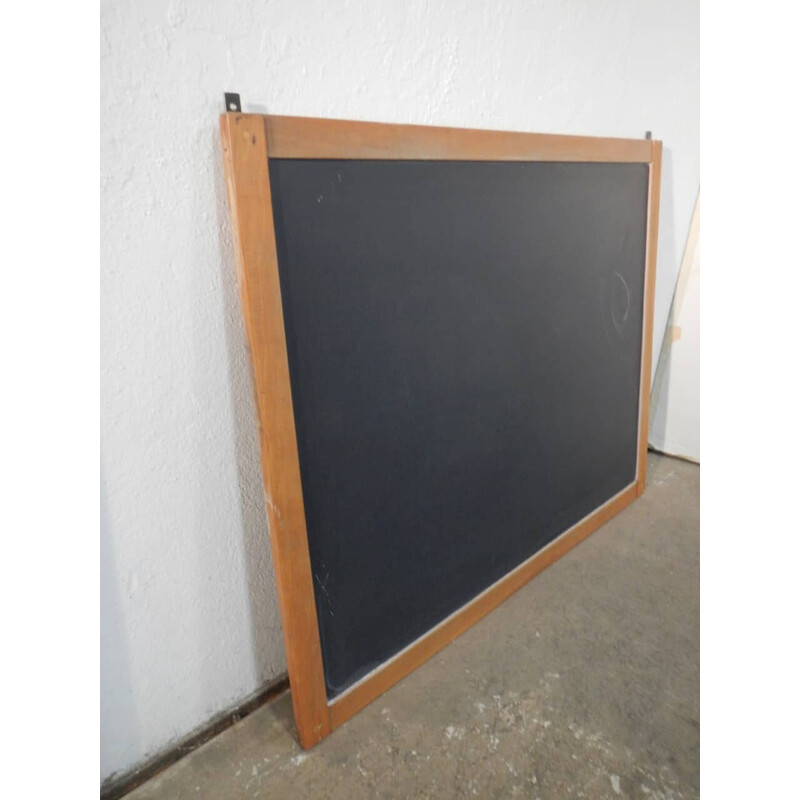 Vintage school blackboard with beech wood frame