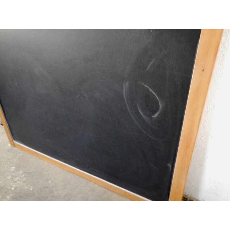 Vintage school blackboard with beech wood frame