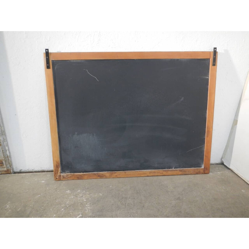 Vintage school blackboard with beech wood frame