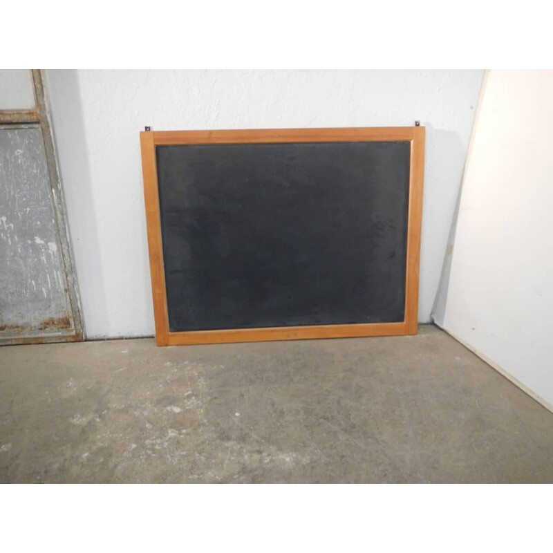 Vintage school blackboard with beech wood frame