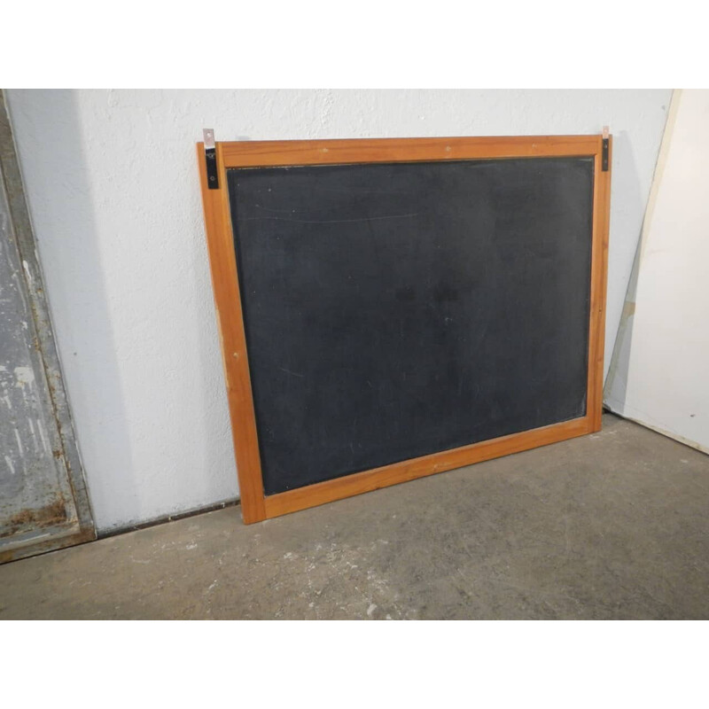 Vintage school blackboard with beech wood frame