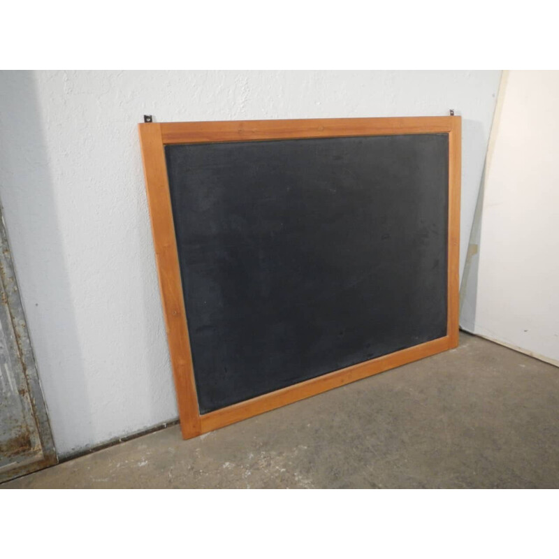 Vintage school blackboard with beech wood frame