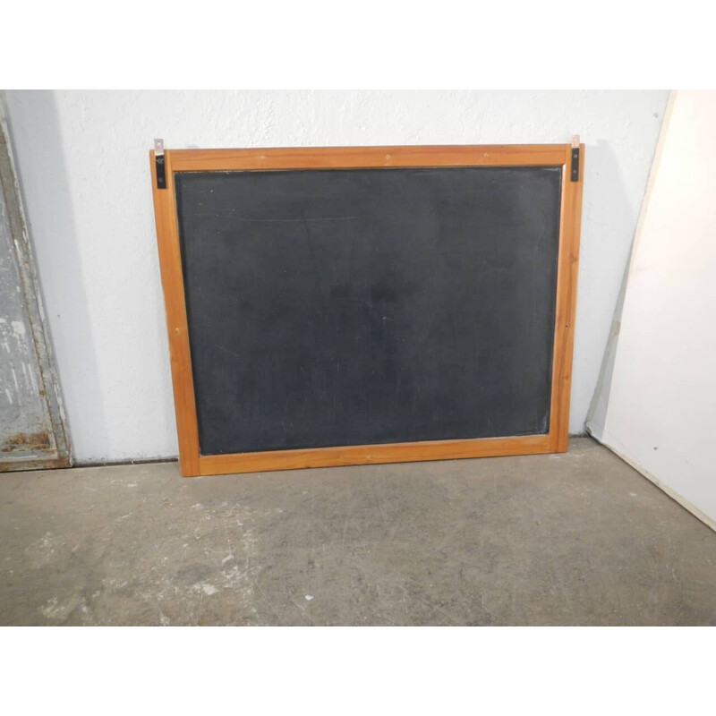 Vintage school blackboard with beech wood frame
