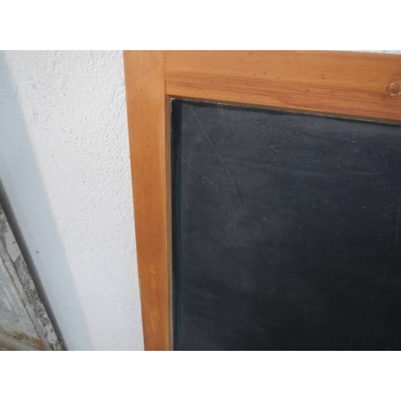 Vintage school blackboard with beech wood frame