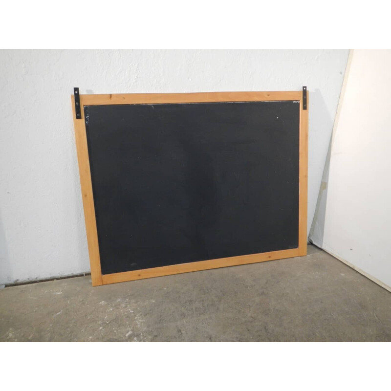 Tableau noir d'école vintage avec cadre en bois de hêtre
