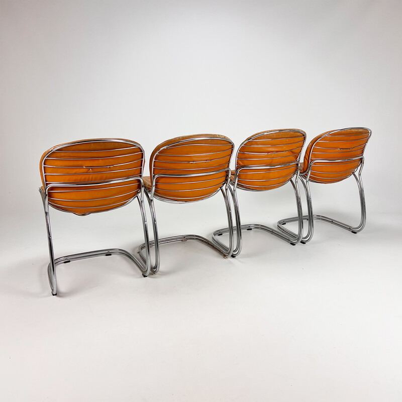 Cadeiras de conhaque Vintage Pascale de Gastone Rinaldi para Thema, década de 1970