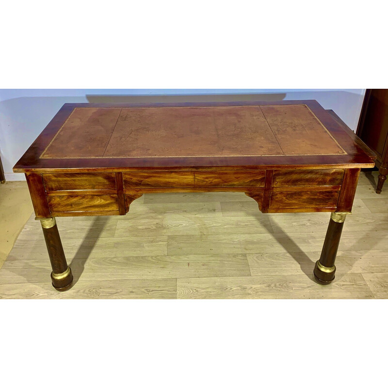 Vintage mahogany and gilt bronze desk, 1930