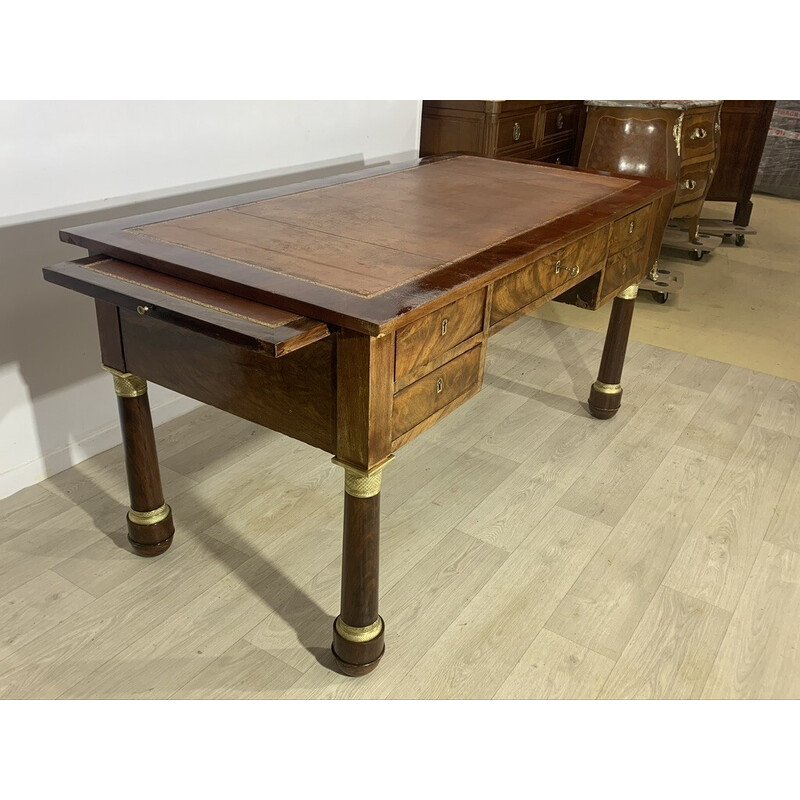 Vintage mahogany and gilt bronze desk, 1930