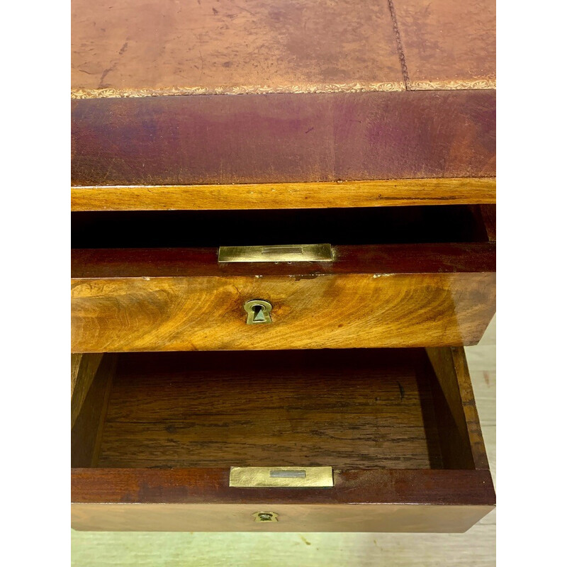 Vintage mahogany and gilt bronze desk, 1930