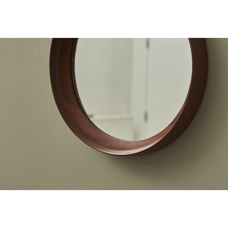 Vintage round mirror by Pedersen and Hansen, Denmark 1960s