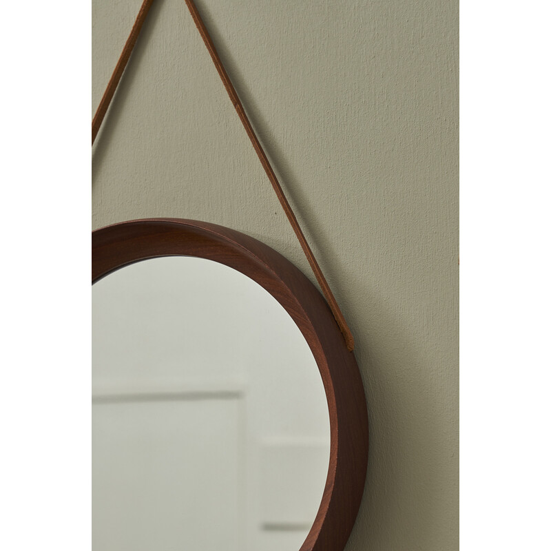 Vintage round mirror by Pedersen and Hansen, Denmark 1960s