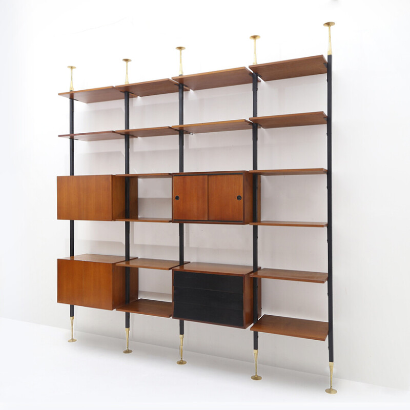 Vintage "Vittoria" floor-to-ceiling bookcase by Ebanisteria Fratelli Merati, 1960s