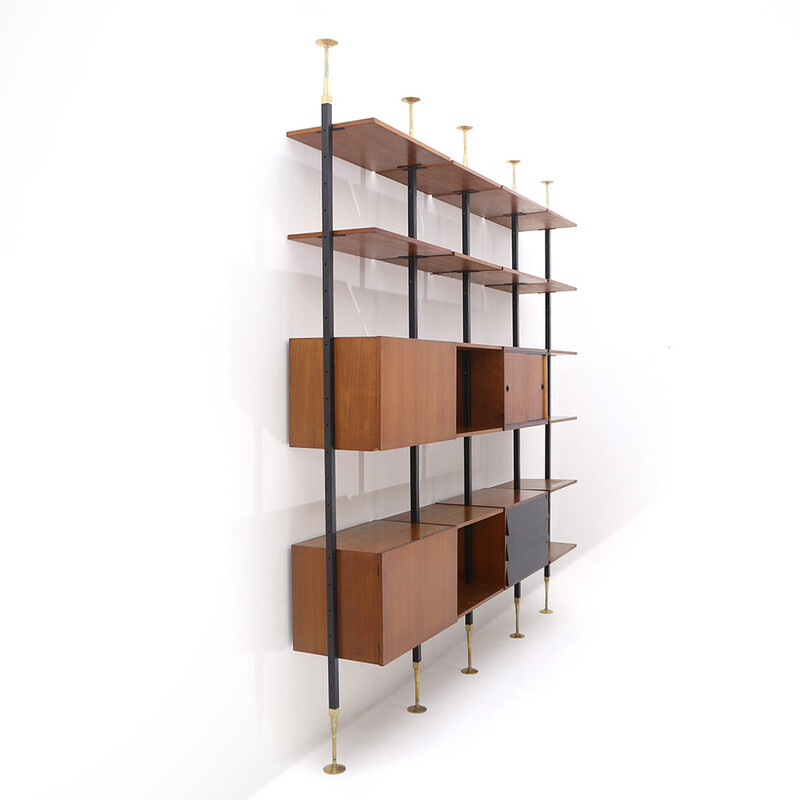 Vintage "Vittoria" floor-to-ceiling bookcase by Ebanisteria Fratelli Merati, 1960s