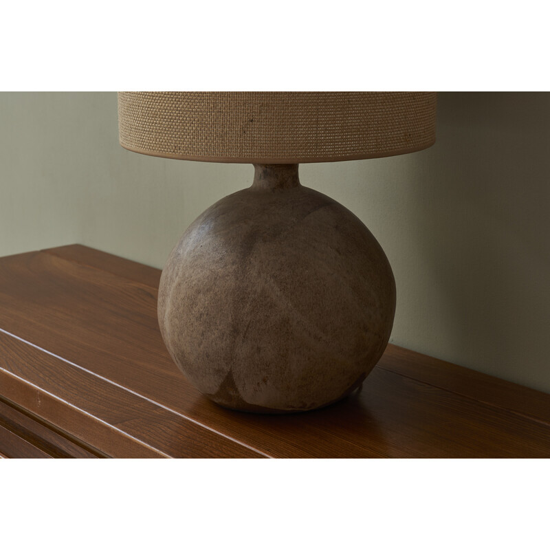 Lampada da tavolo vintage con base a sfera in ceramica