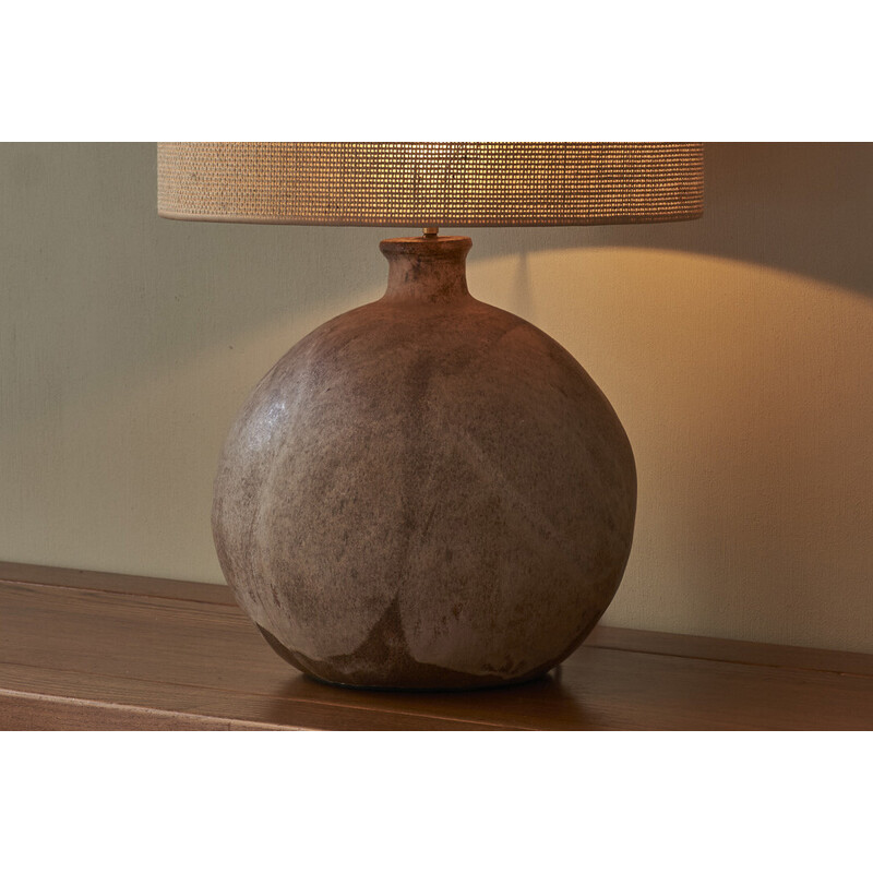 Lampada da tavolo vintage con base a sfera in ceramica