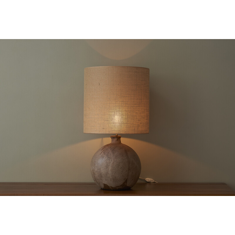 Lampada da tavolo vintage con base a sfera in ceramica