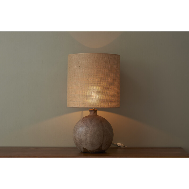 Lampe de table vintage avec base sphérique en céramique