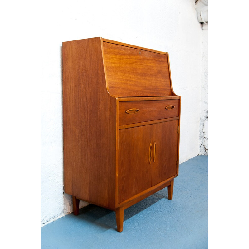 Scandinavian vintage writing desk with storage compartments - 1950s