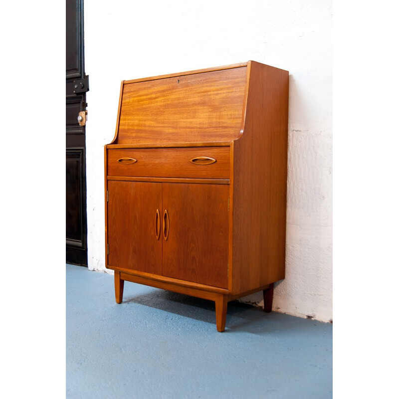 Scandinavian vintage writing desk with storage compartments - 1950s