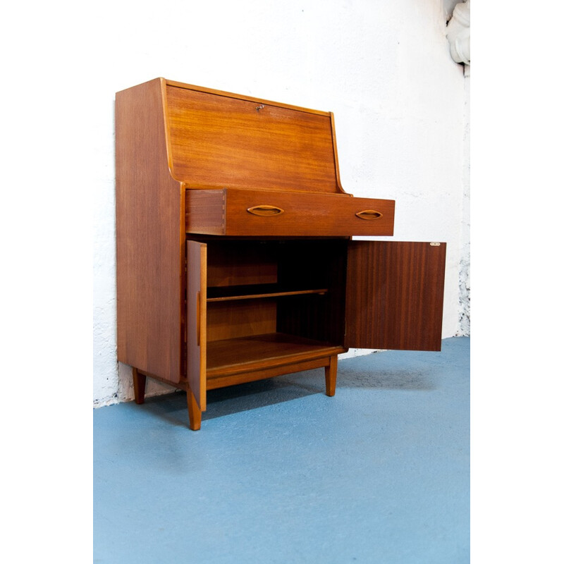 Scandinavian vintage writing desk with storage compartments - 1950s