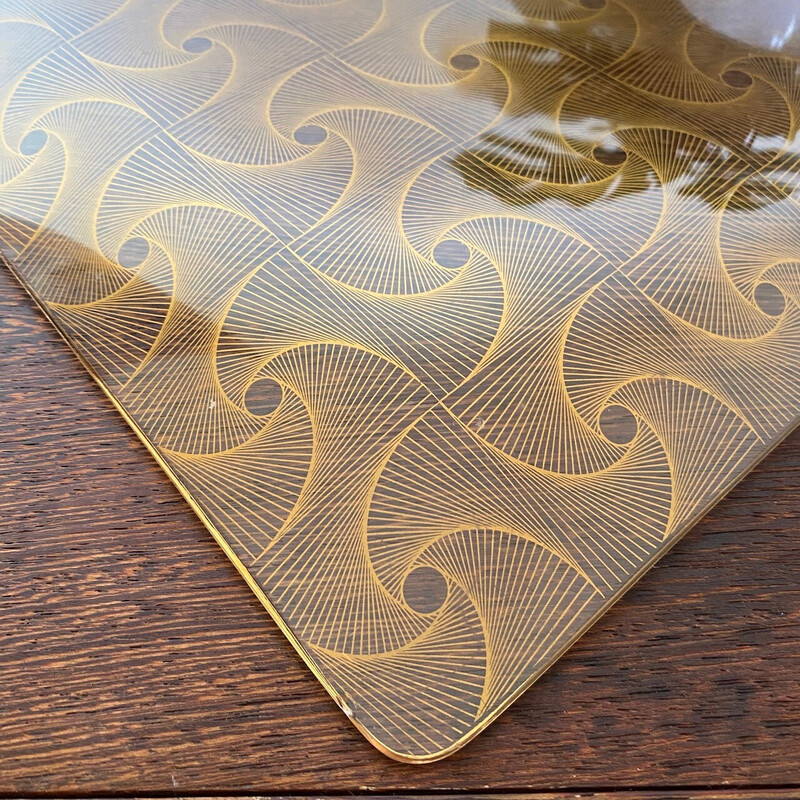 Vintage glass serving tray, 1960s