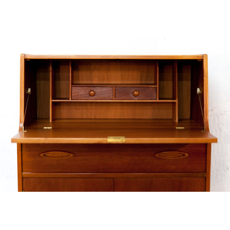 Scandinavian vintage writing desk with storage compartments - 1950s