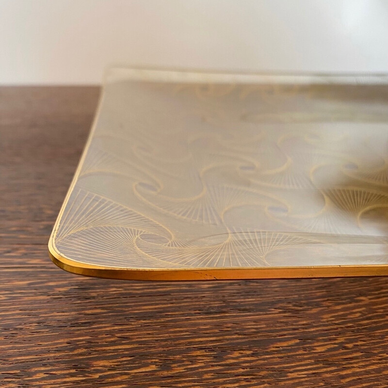 Vintage glass serving tray, 1960