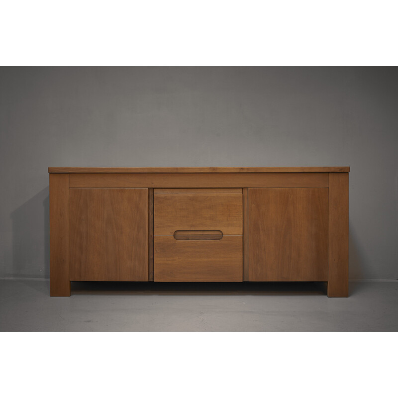 Brutalist vintage Italian wood sideboard, 1970s