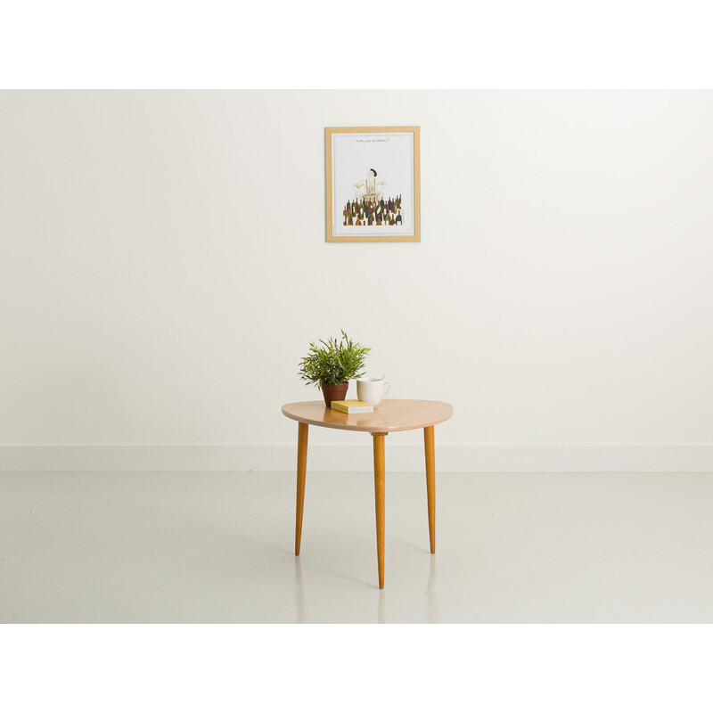 Table basse scandinave tripode vintage, 1960