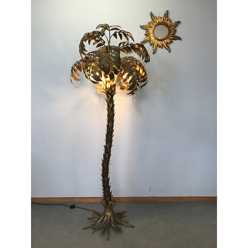 Palm-shaped floor lamp model xxl in brass by Hans Kögl - 1970s