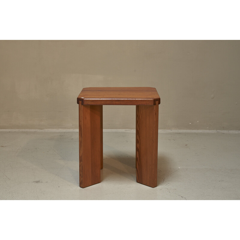 Vintage French stools in solid pine, 1970