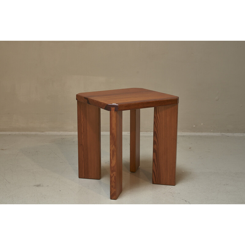 Vintage French stools in solid pine, 1970