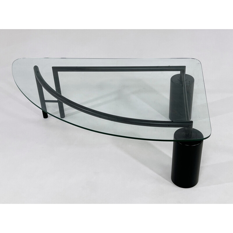 Vintage Couchtisch aus Metall und Glas, 1980